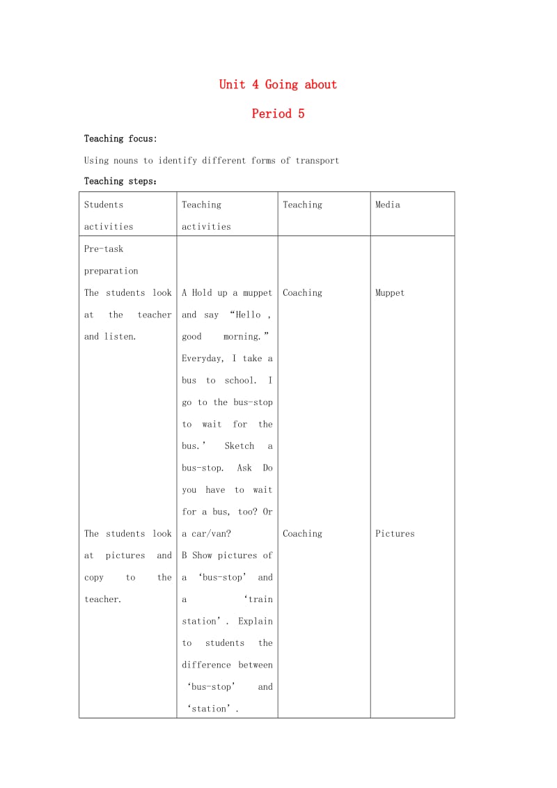 二年级英语上册 Unit 4 Going about（period5）教案 沪教牛津版.doc_第1页