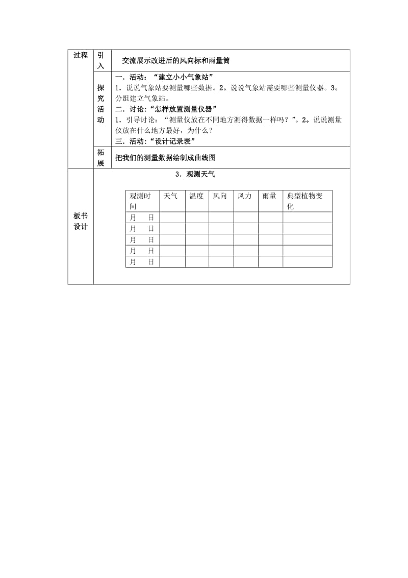 四年级科学下册 第2单元 3《观测天气》教案 翼教版.doc_第2页