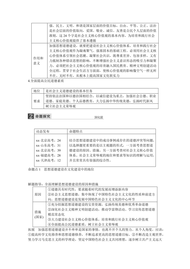 2019-2020年高考政治一轮总复习 第十二单元 第三十课 文化建设的中心环节考点整合 文 新人教版必修3.doc_第2页