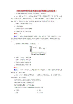 2019-2020年高中歷史 專題六 綜合測試題 人民版必修2.doc