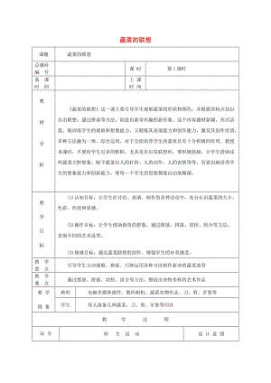 六年級美術(shù)上冊 蔬菜的聯(lián)想表格教案 蘇少版.doc