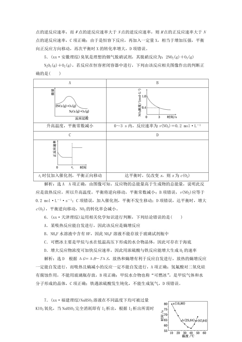 2019-2020年高考化学一轮复习 历届高考真题备选题库 第七章 化学反应速率和化学平衡 新人教版.doc_第3页