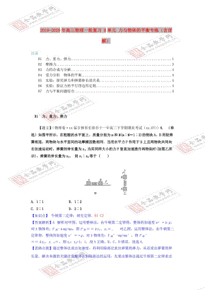 2019-2020年高三物理一輪復(fù)習(xí) B單元 力與物體的平衡專練（含詳解）.doc