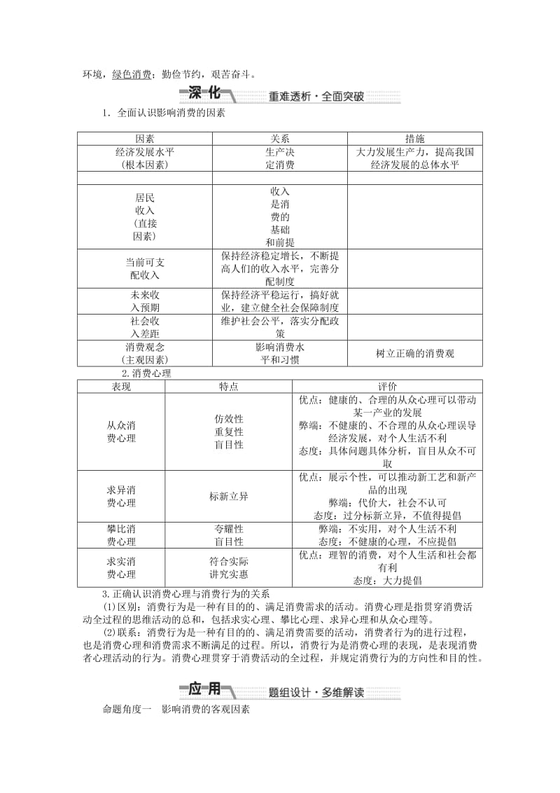 2019-2020年高考政治总复习 第三课 多彩的消费（含解析）新人教版必修1.doc_第2页