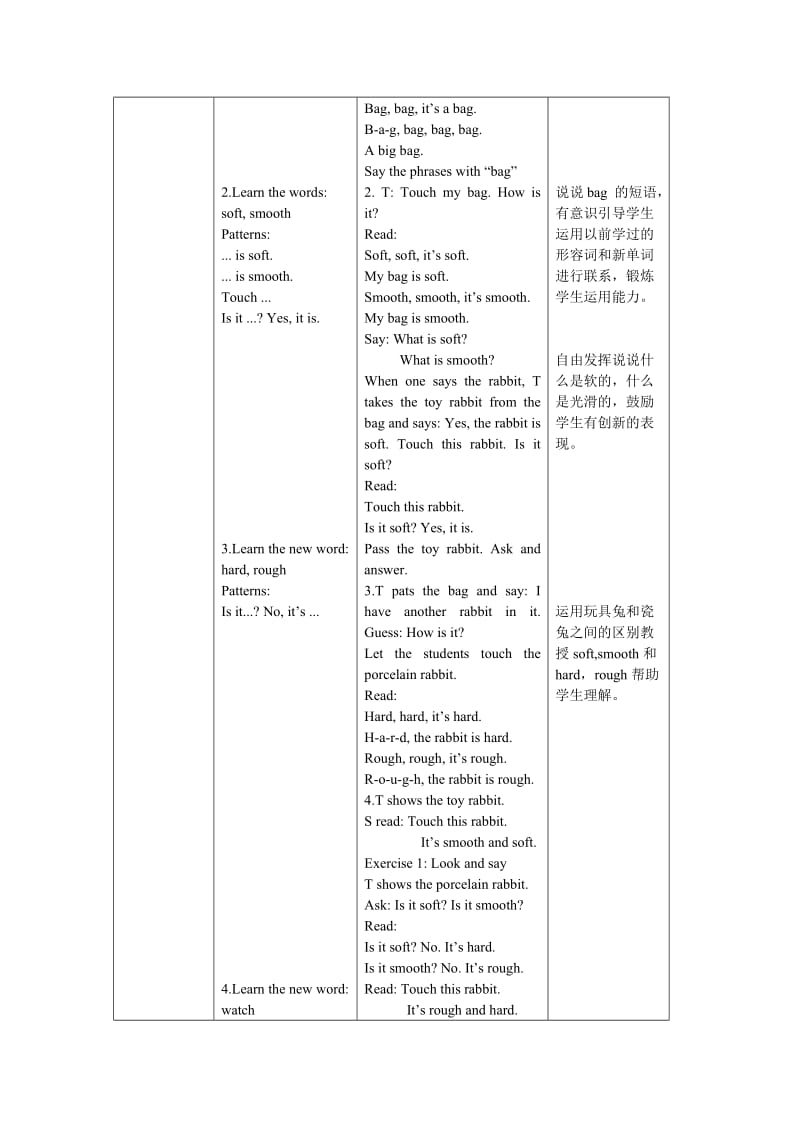 二年级英语下册 Module 1 Unit 2《Touch and feel》教案 上海牛津版.doc_第3页