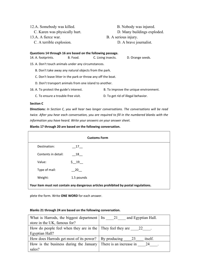 2019-2020年高三上学期9月第一次摸底考试英语试卷.doc_第2页