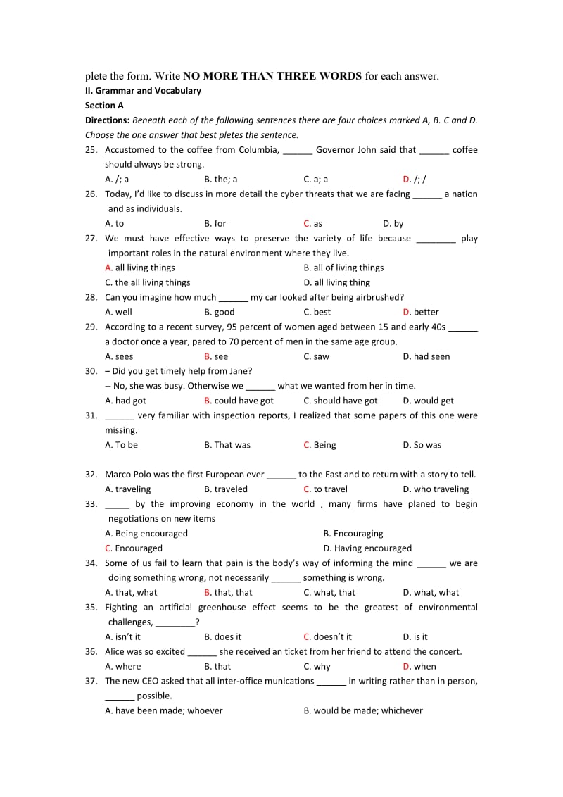 2019-2020年高三上学期9月第一次摸底考试英语试卷.doc_第3页