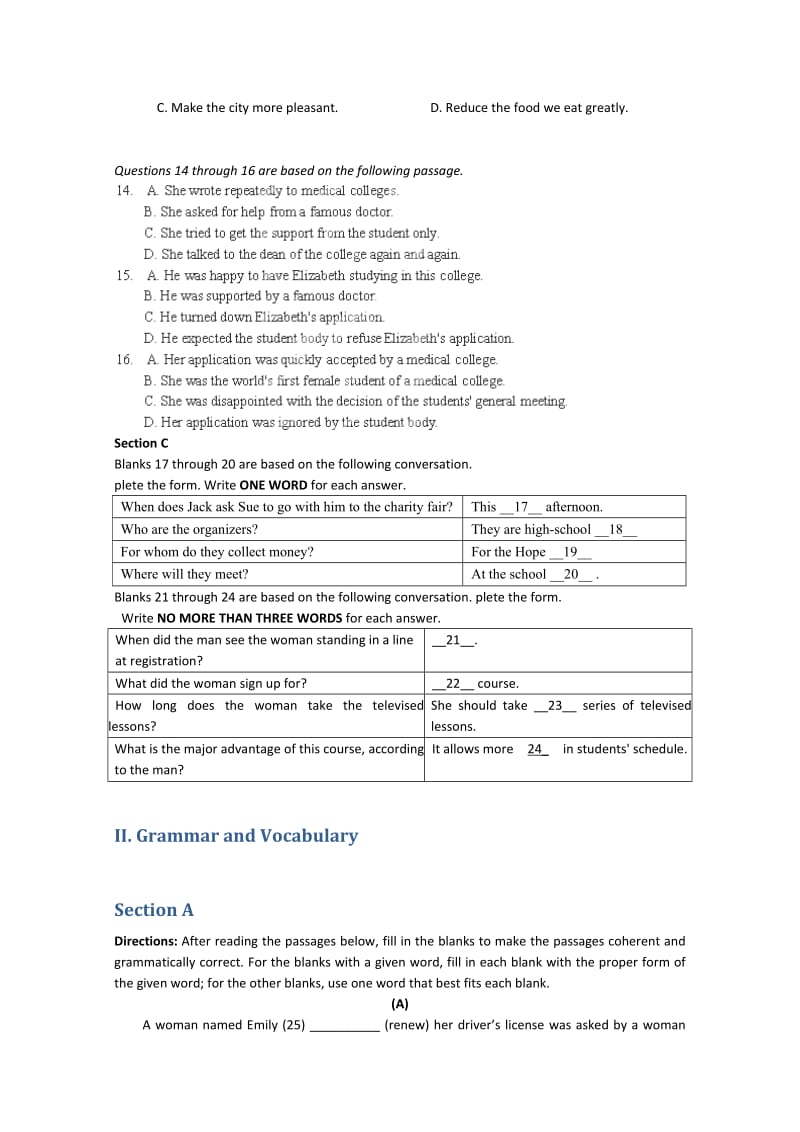 2019-2020年高三11月月考英语试题word版含答案.doc_第2页