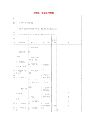 四年級(jí)體育下冊(cè) 小籃球：移動(dòng)變向教案.doc