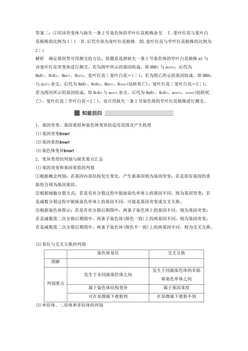 2019-2020年高考生物 考前三个月 知识专题突破练7 变异、育种和进化.doc_第3页