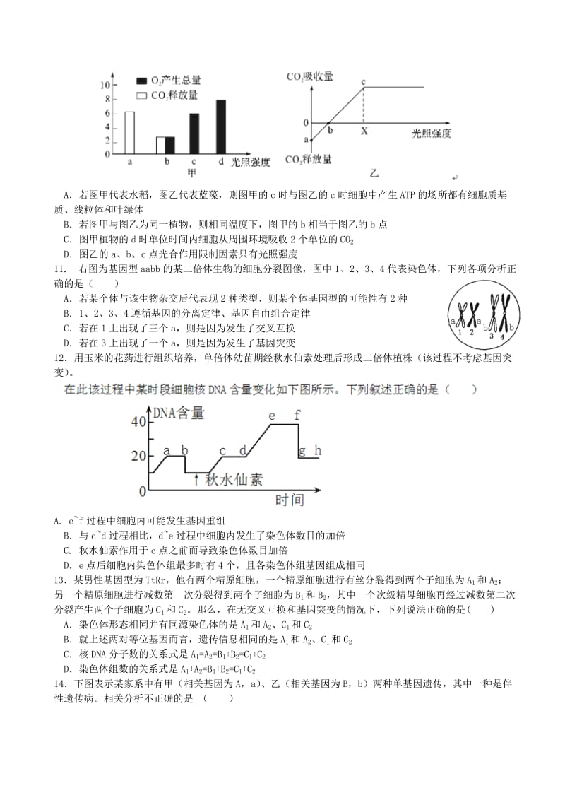 2019-2020年高三生物第五次月考试题.doc_第3页