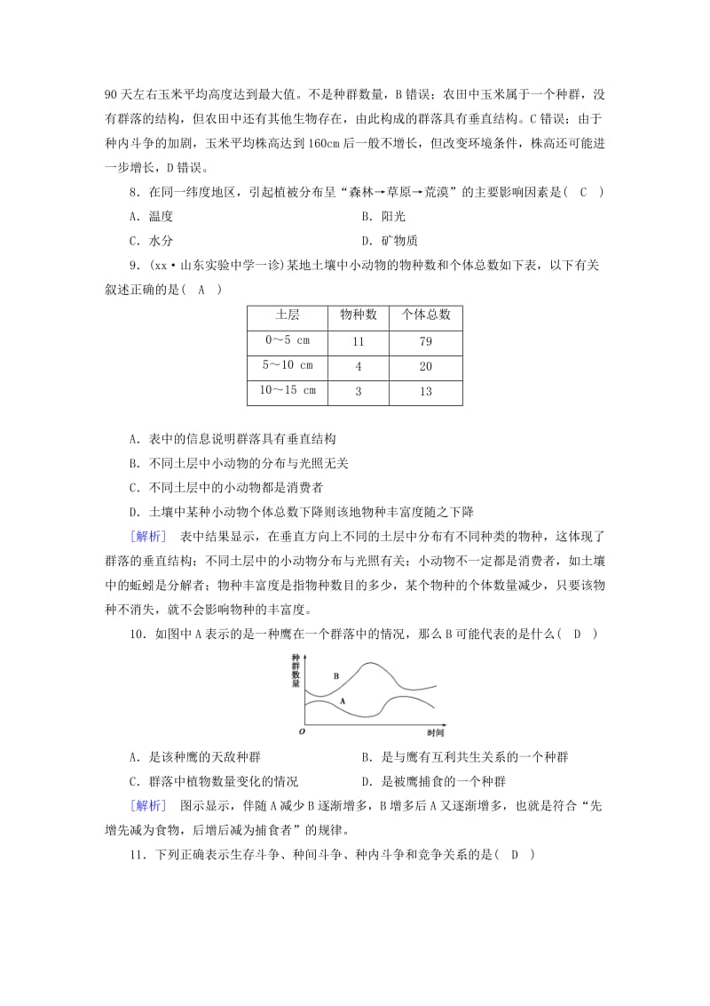 2019-2020年高中生物第四章种群和群落第3节群落的结构课时作业新人教版.doc_第3页