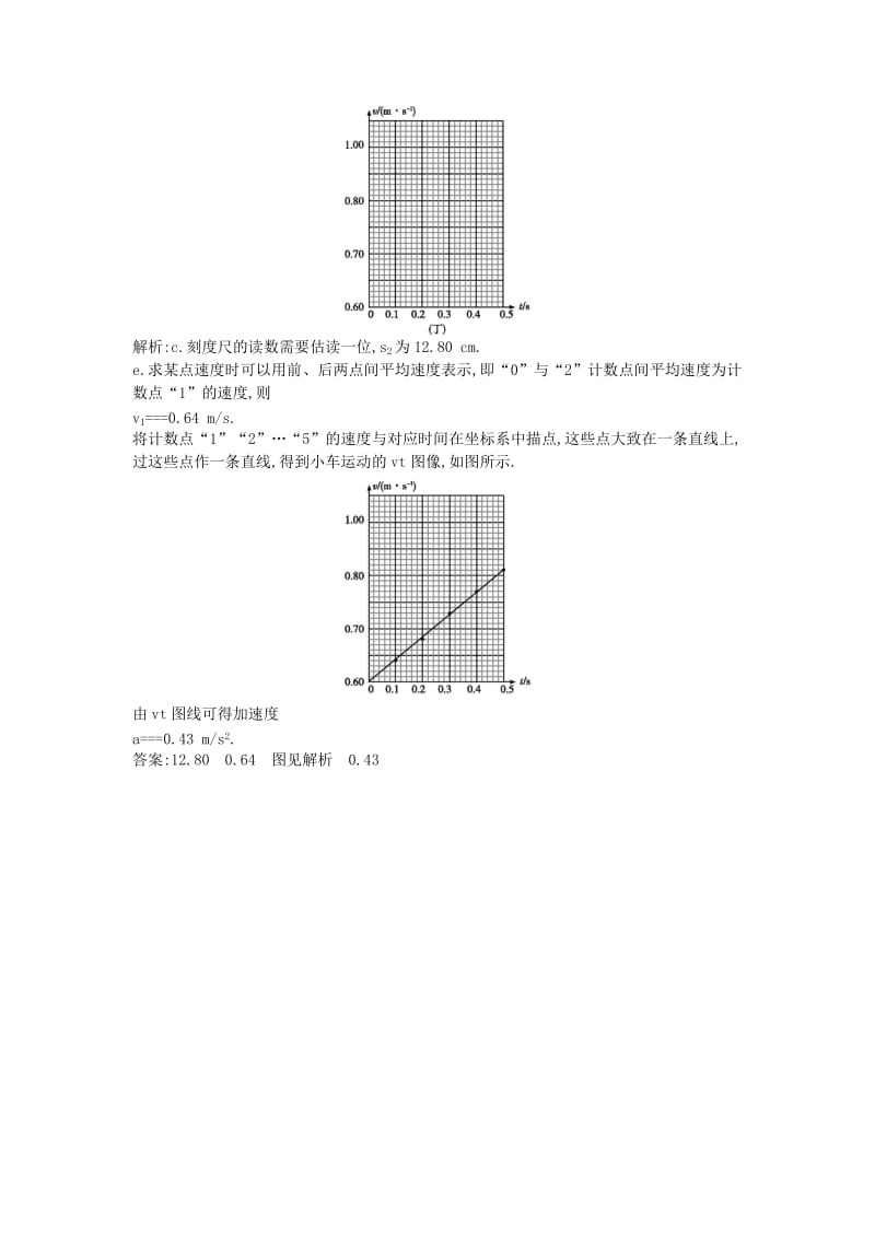 2019年高中物理 第二章 匀变速直线运动 第1节 实验 探究小车速度随时间变化的规律练习 新人教版必修1.doc_第3页