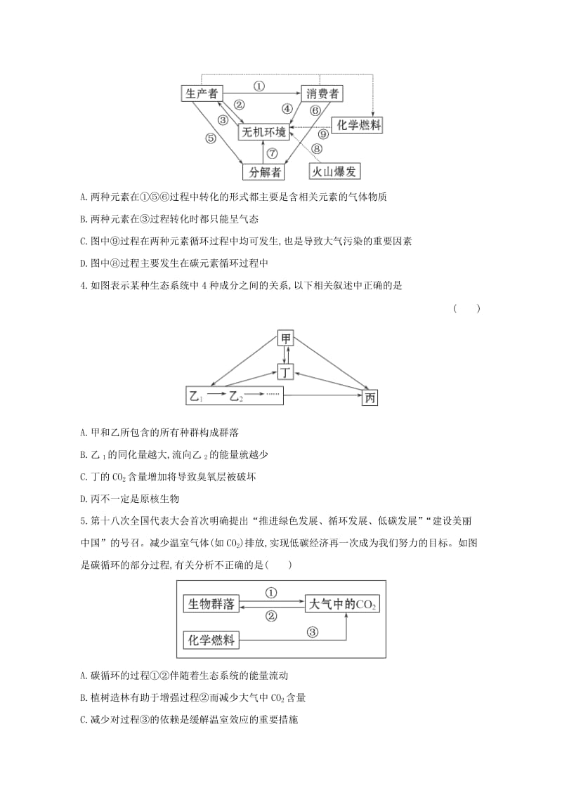 2019-2020年高三生物 生态系统的能量流动课时作业.doc_第2页