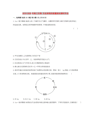 2019-2020年高三生物 生態(tài)系統(tǒng)的能量流動課時作業(yè).doc