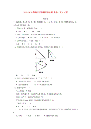 2019-2020年高三下學(xué)期開學(xué)檢測 數(shù)學(xué)（文）試題.doc