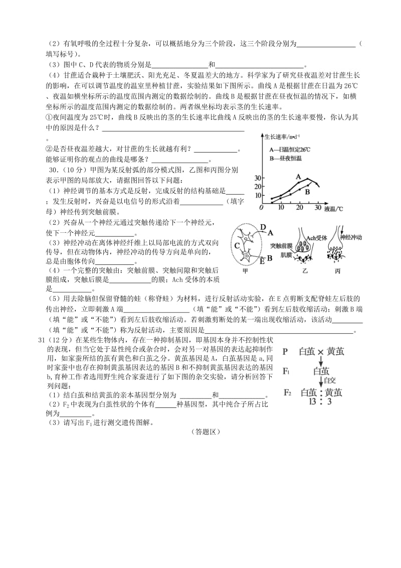 2019-2020年高一生物限时综合训练（10）.doc_第2页