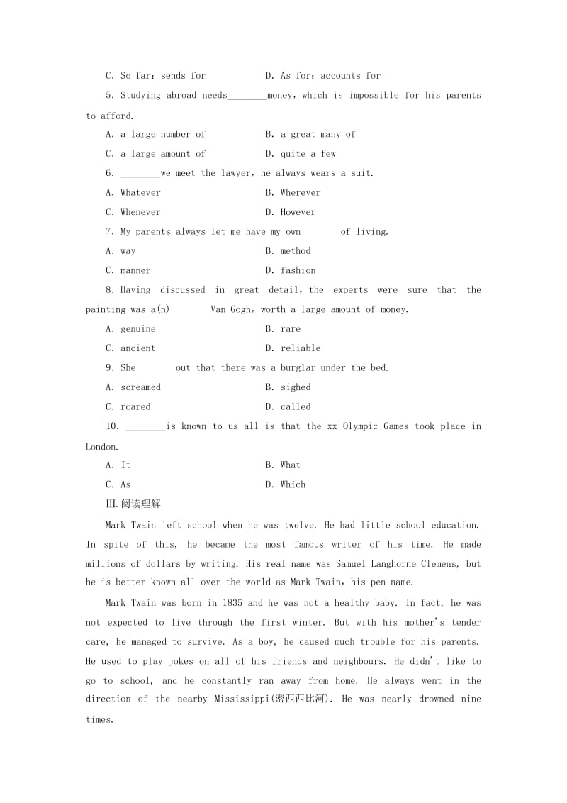 2019年高中英语 Unit 3 The Million Pound Bank Note Using Language课时作业 新人教版必修3.doc_第2页