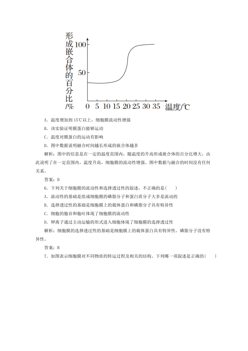 2019-2020年高考生物 第05讲 细胞膜生物膜的流动镶嵌模型-物质跨膜运输的方式限时规范特训 新人教版.doc_第3页