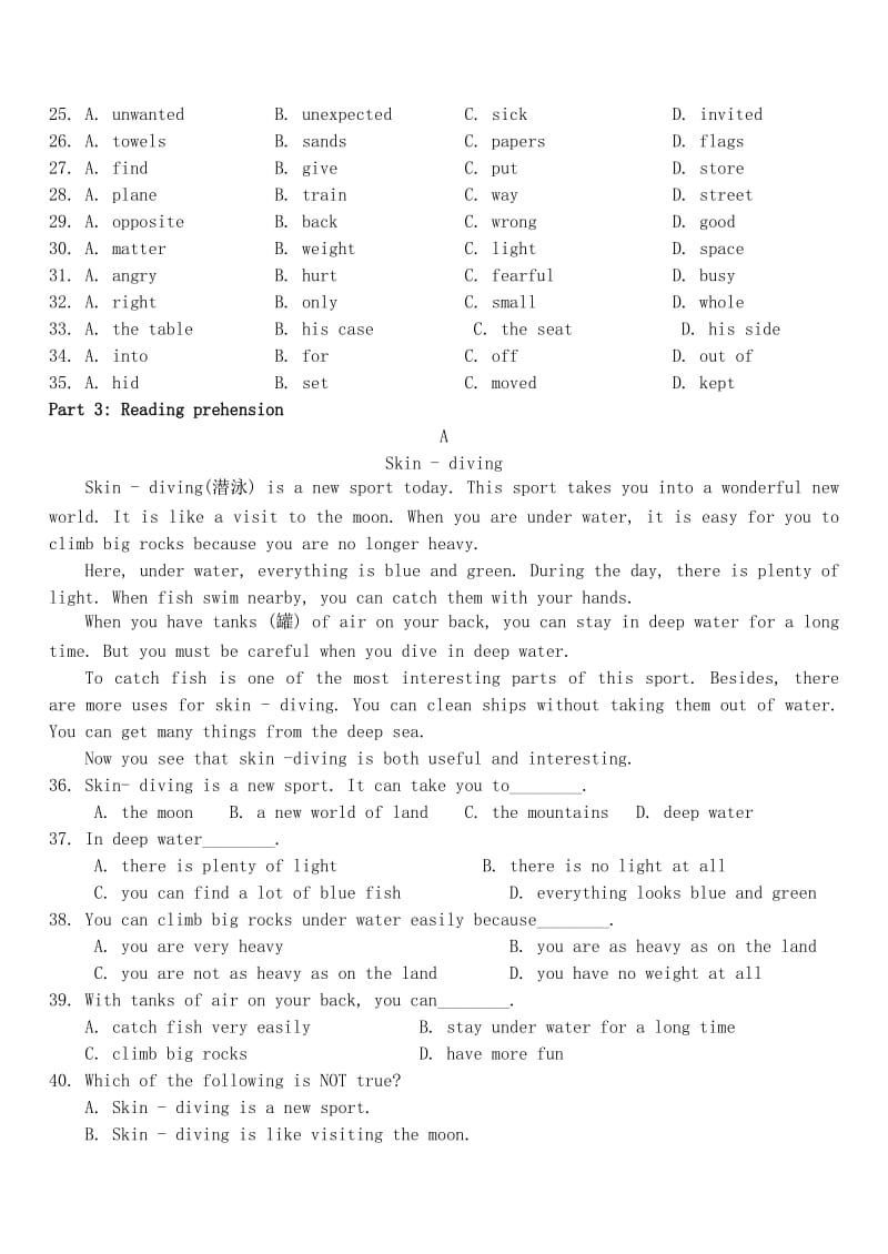 2019-2020年高中英语Module2NoDrugs同步试题5外研版必修.doc_第3页