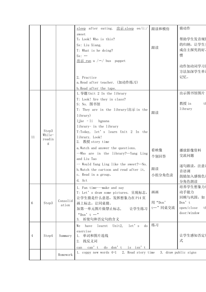 三年级英语下册 Unit 2 In the library教案 牛津译林版.doc_第3页