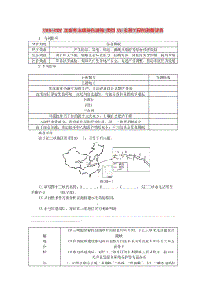 2019-2020年高考地理特色講練 類型30 水利工程的利弊評價(jià).doc