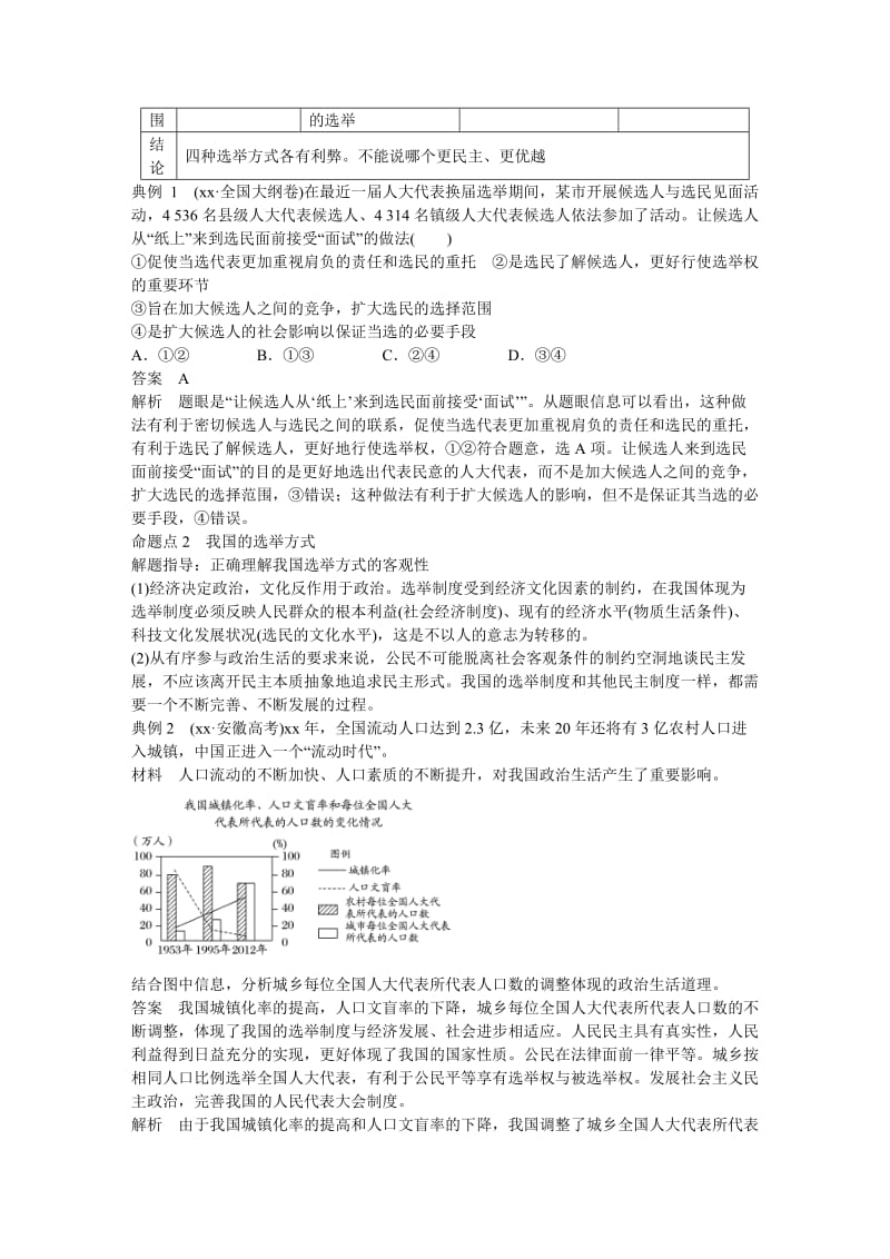 2019-2020年高考政治一轮总复习 第五单元 第十三课 我国公民的政治参与考点整合 文 新人教版必修2.doc_第3页