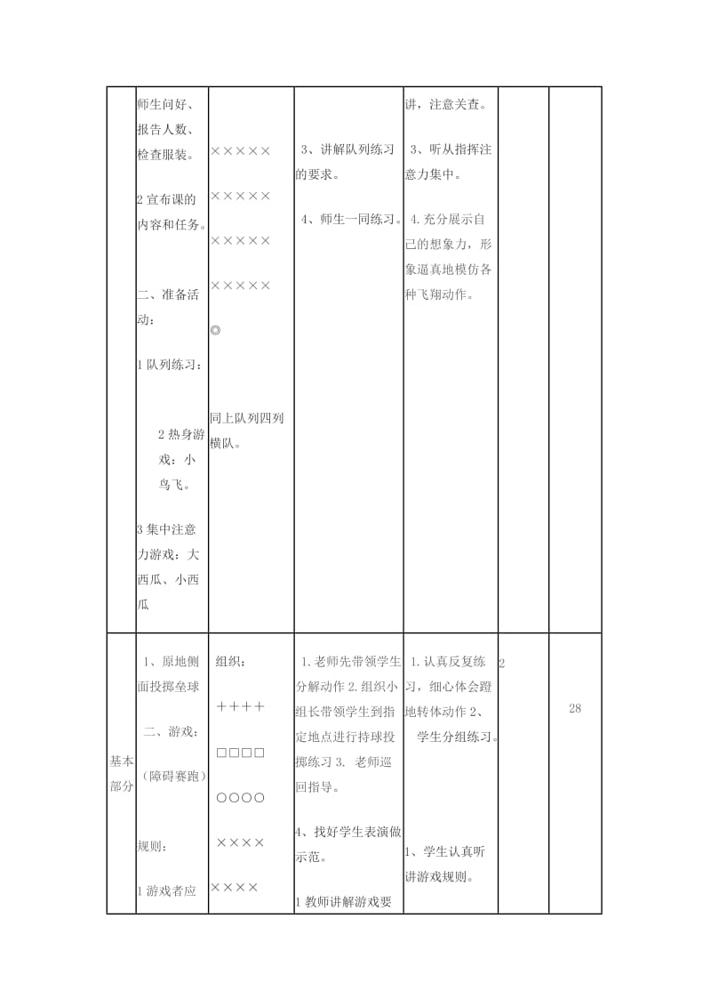 一年级体育下册 原地侧面投掷垒球教案.doc_第2页