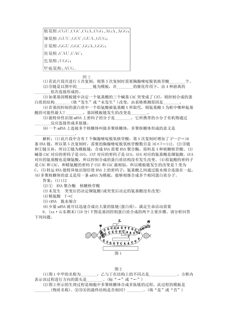 2019-2020年高考生物二轮专题复习 专题六 遗传的物质基础课时作业.doc_第3页