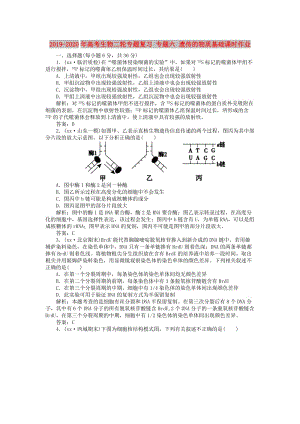 2019-2020年高考生物二輪專題復(fù)習(xí) 專題六 遺傳的物質(zhì)基礎(chǔ)課時(shí)作業(yè).doc