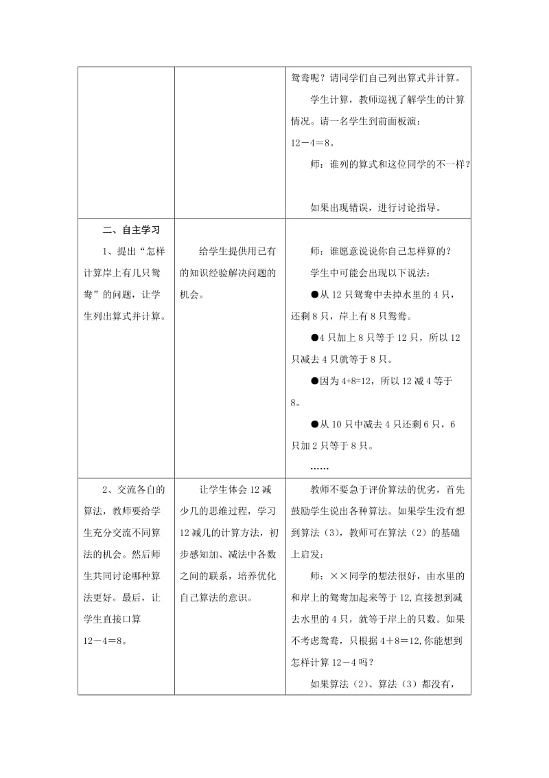 2019一年级数学上册 第9单元《20以内的减法》（12减几）教案 （新版）冀教版.doc_第2页