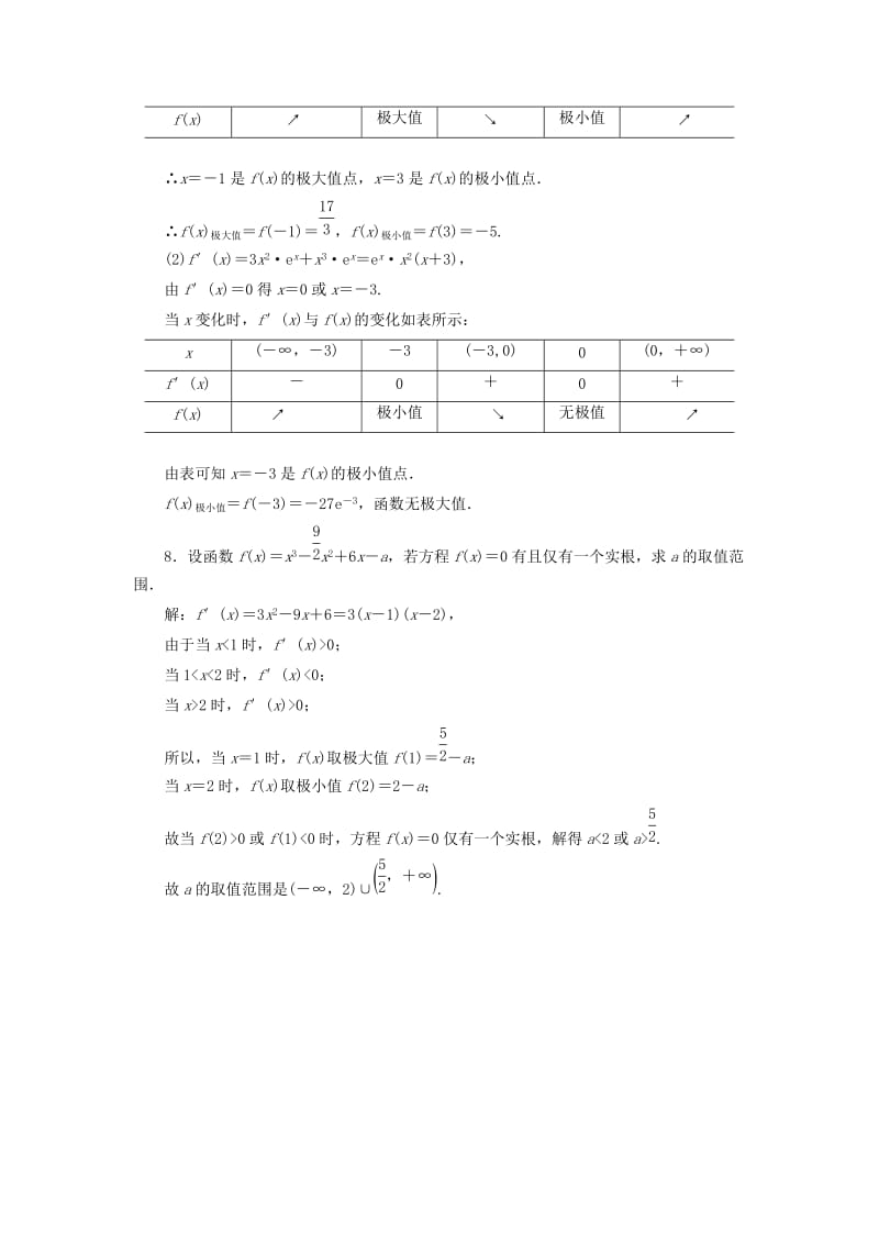 2019-2020年高中数学 第三章 §1 1.2 函数的极值应用创新演练 北师大版选修2-2.doc_第3页