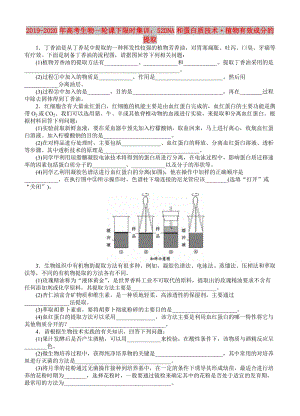 2019-2020年高考生物一輪課下限時集訓(xùn)：52DNA和蛋白質(zhì)技術(shù)·植物有效成分的提取.doc