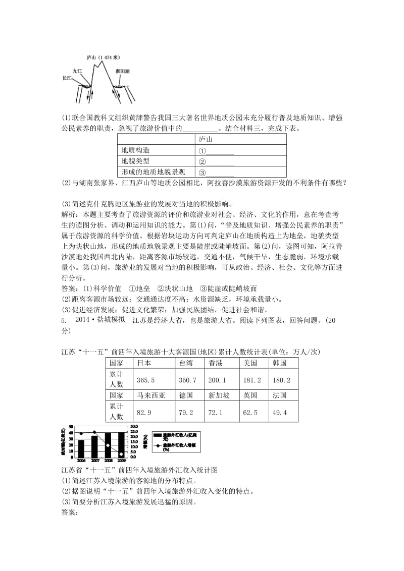 2019年高考地理 1.2 旅游和旅游资源复习 湘教版选修3.doc_第3页