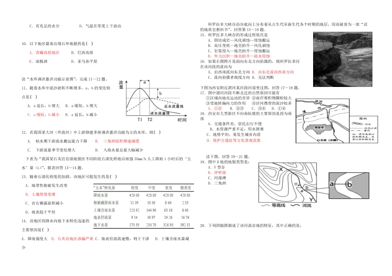 2019-2020年高考地理暑假作业 地壳变动.doc_第2页