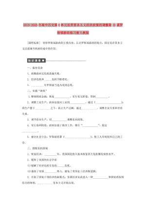 2019-2020年高中歷史第6單元世界資本主義經(jīng)濟政策的調(diào)整第18課羅斯福新政練習新人教版.doc