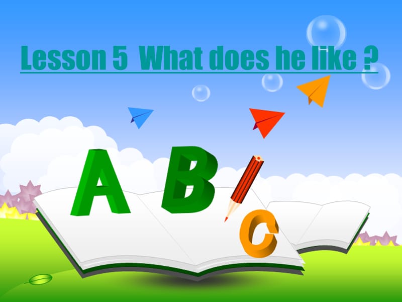 2019年五年级英语上册 Lesson 5 What does he like课件4 科普版.ppt_第1页