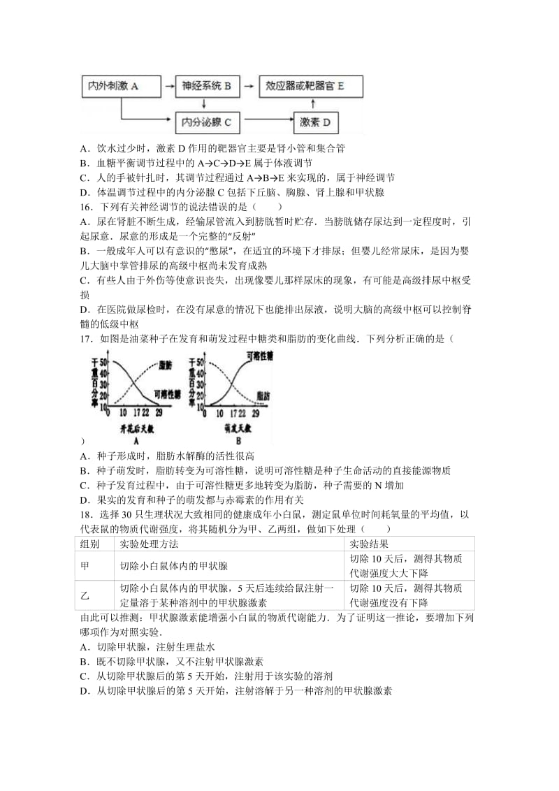 2019-2020年高一下学期第二次月考生物试卷 含解析.doc_第3页