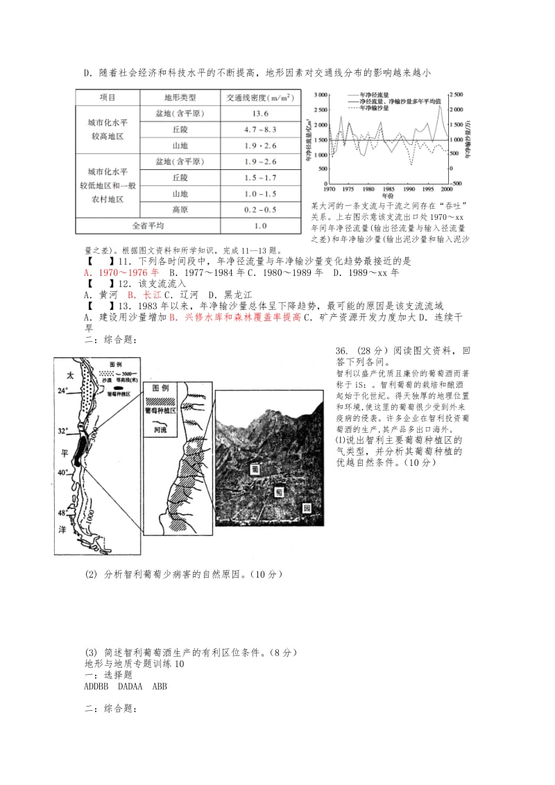 2019-2020年高考地理专题复习 地形与地质训练（10）.doc_第2页