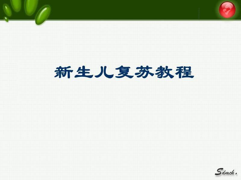 母婴保健培训资料-新生儿复苏教程.ppt_第1页