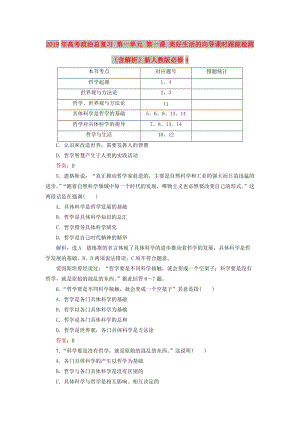 2019年高考政治總復(fù)習(xí) 第一單元 第一課 美好生活的向?qū)дn時跟蹤檢測（含解析）新人教版必修4.doc