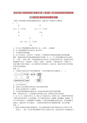 2019-2020年高考生物一輪復(fù)習(xí) 第1單元第3講 生命活動的主要承擔(dān)者——蛋白質(zhì) 遺傳信息的攜帶-核酸.doc