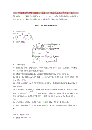 2019年高考化學(xué)二輪專題復(fù)習(xí) 專題十二 常見非金屬元素講練（含解析）.doc