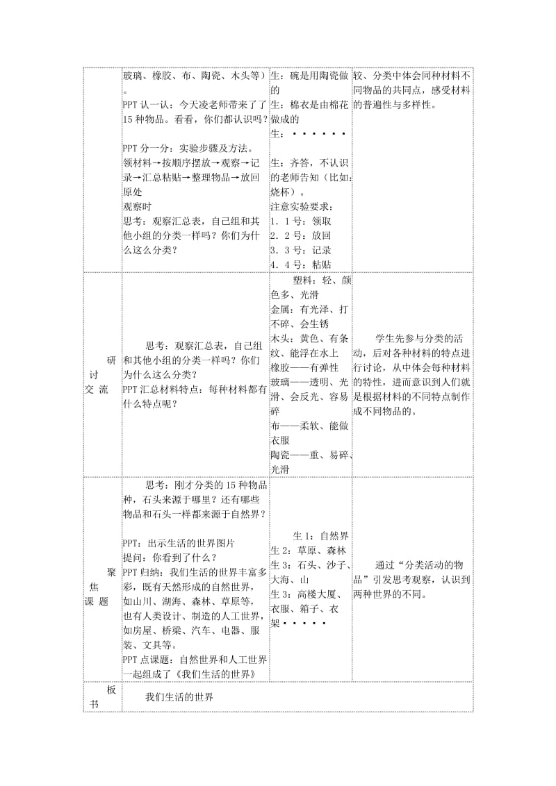 二年级科学上册 2.1 我们生活的世界教案 教科版.doc_第2页