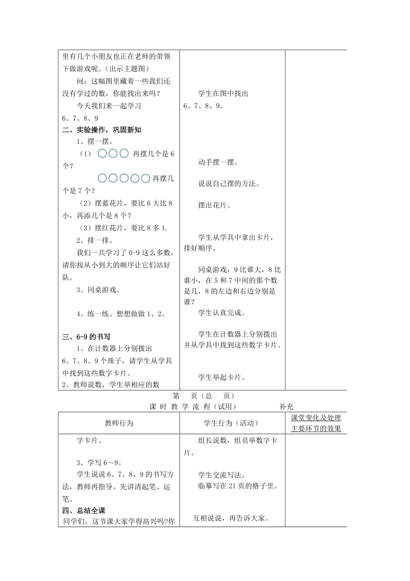 一年级数学上册 第5单元《认识10以内的数》认识6-9教案 苏教版.doc_第2页