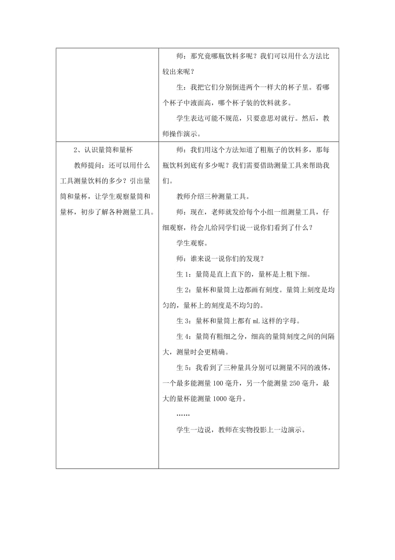 四年级数学上册 一 升和毫升 1.1（认识升与毫升）教学设计 冀教版.doc_第3页