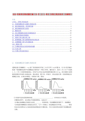 2019年高考生物試題匯編（10月 上）L單元 生物工程及技術（含解析）.doc