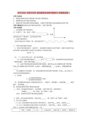 2019-2020年高中化學(xué) 弱電解質(zhì)的電離平衡練習(xí) 蘇教版選修4.doc