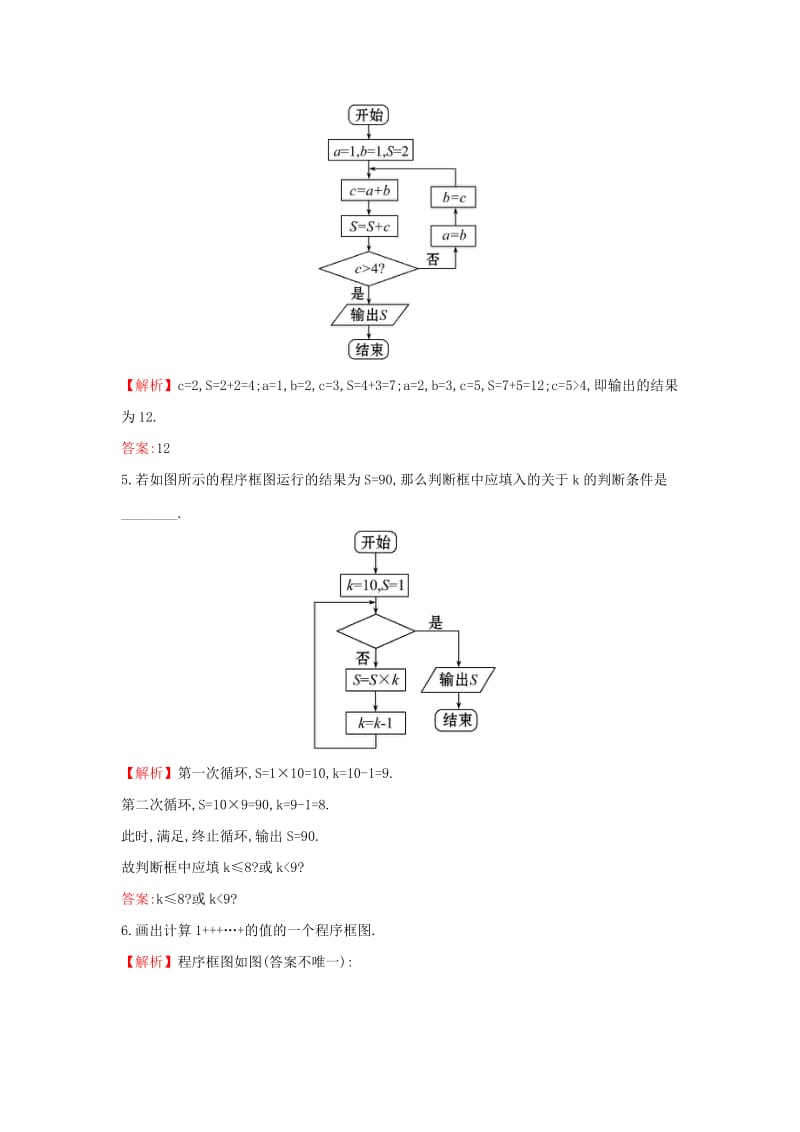 2019年高中数学 第一章 算法初步 1.1.2 第3课时 循环结构、程序框图的画法课堂达标（含解析）新人教A版必修3.doc_第2页