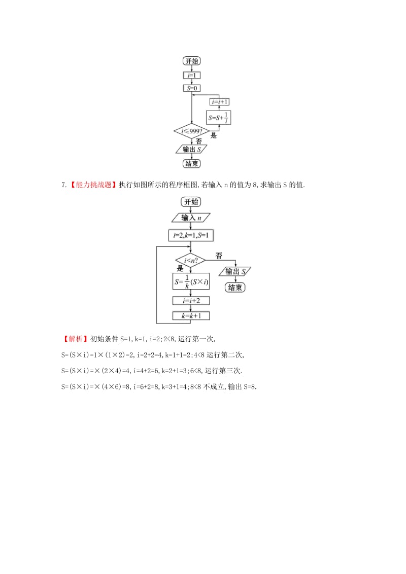 2019年高中数学 第一章 算法初步 1.1.2 第3课时 循环结构、程序框图的画法课堂达标（含解析）新人教A版必修3.doc_第3页